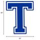 Royal Blue Collegiate Letter (T) Corrugated Plastic Yard Sign, 30in